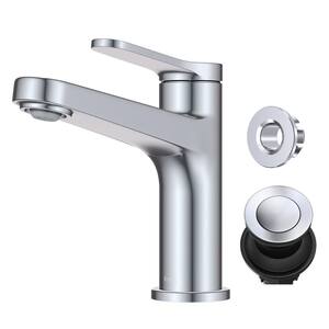 Indy Single Handle Bathroom Faucet in Chrome with Pop Up Drain and Supply Lines