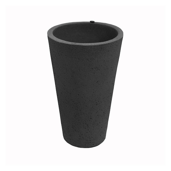 Algreen 25 in. Tall Crete Plastic Planter, Black