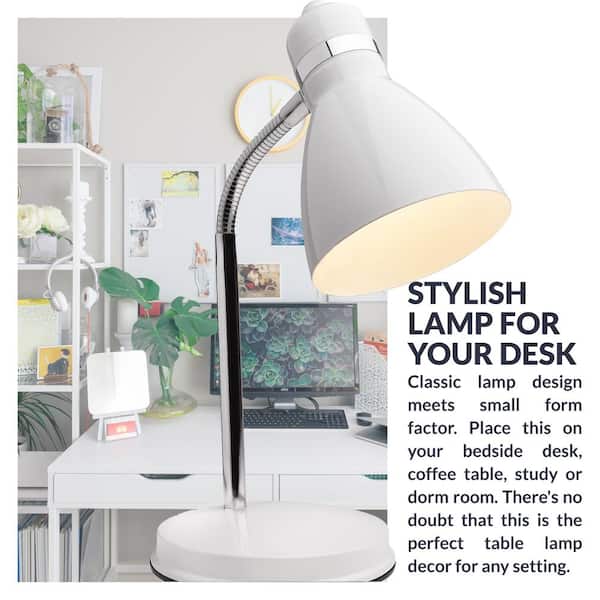 Newhouse Lighting Oxford 13 in. White Desk Lamp