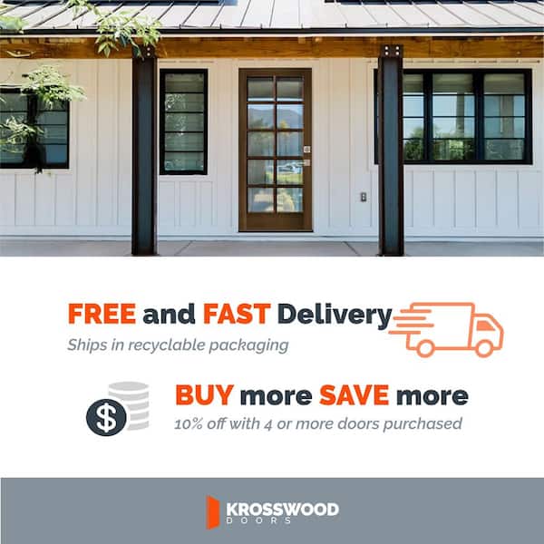 36 in. x 80 in. French Universal/Reversible 10 Lite Insulated Clear Glass Window Unstained Hemlock Wood Front Door Slab