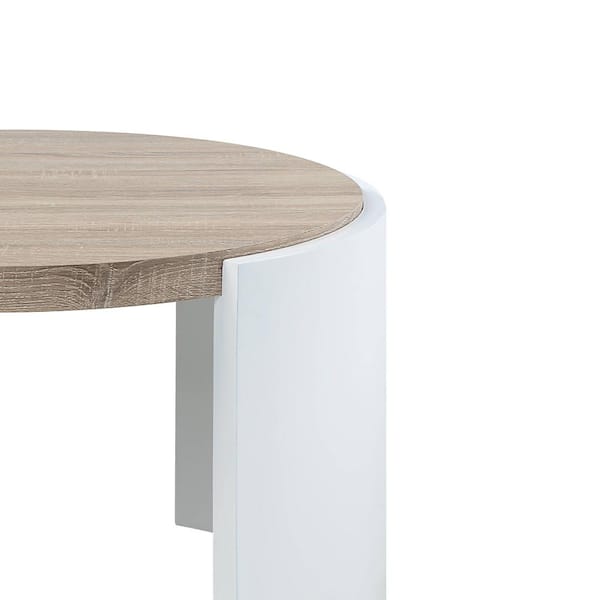 Acme Furniture Zoma 33 in. Oak and White High Gloss Finish