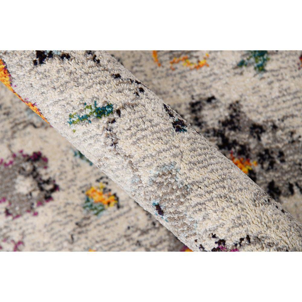 Blue and Orange Reversible Synthetic Rectangular Area Rug