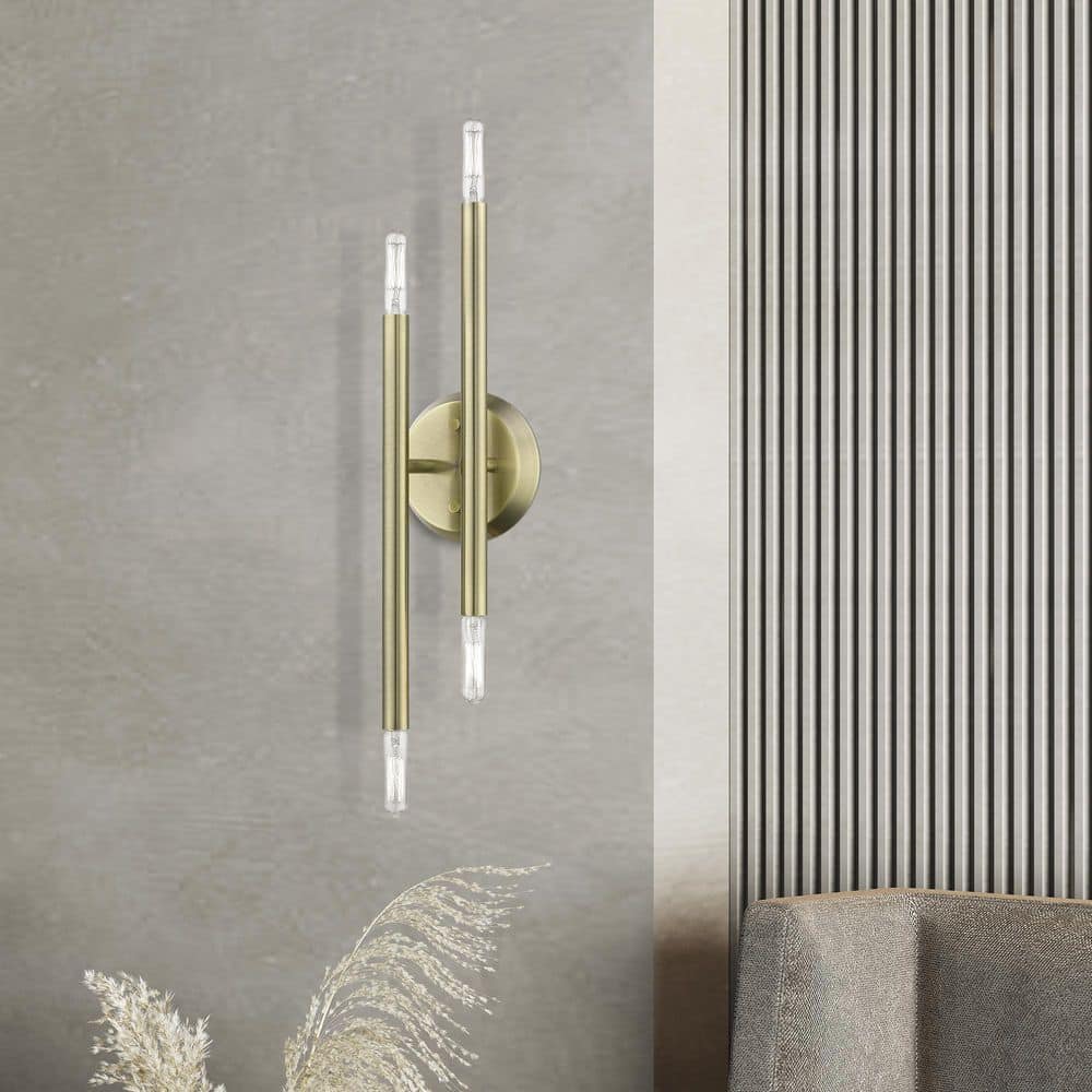 Antique Brass 4-Light ADA Compliant Wall Sconce