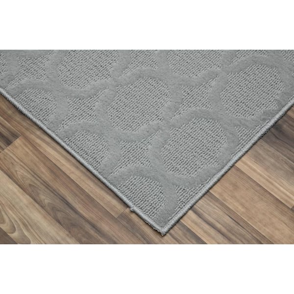 Sparta Silver 8 ft. x 10 ft. Casual Tufted Solid Color Trellis Polypropylene Area Rug