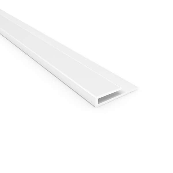 Fasade Matte White 47 in. Vinyl Backsplash Accessory J-Trim (5