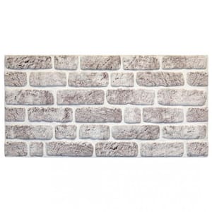 Falkirk Uffcott 39.4 in. x 19.7 in. White Grey Faux Brick Styrofoam 3D Decorative Wall Panel (10-Pack)