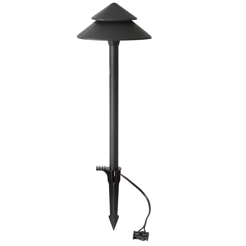 Hampton Bay Low Voltage 90 Lumens Matte Black Outdoor Integrated LED Architectural Path Light; Weather/Water/Rust Resistant