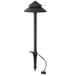 Low Voltage 90 Lumens Matte Black Outdoor Integrated LED Architectural Path Light; Weather/Water/Rust Resistant