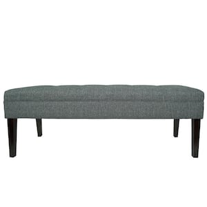 Kaya T2 Olivia Charcoal Button Tufted Upholstered Bench