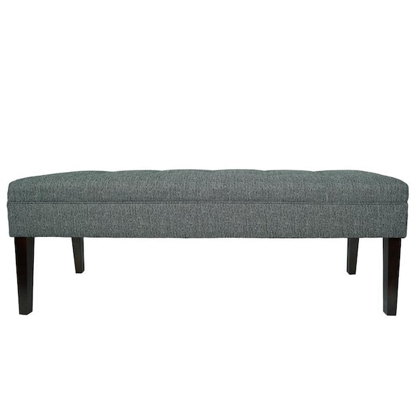 MJL Furniture Designs Kaya T2 Olivia Charcoal Button Tufted Upholstered Bench