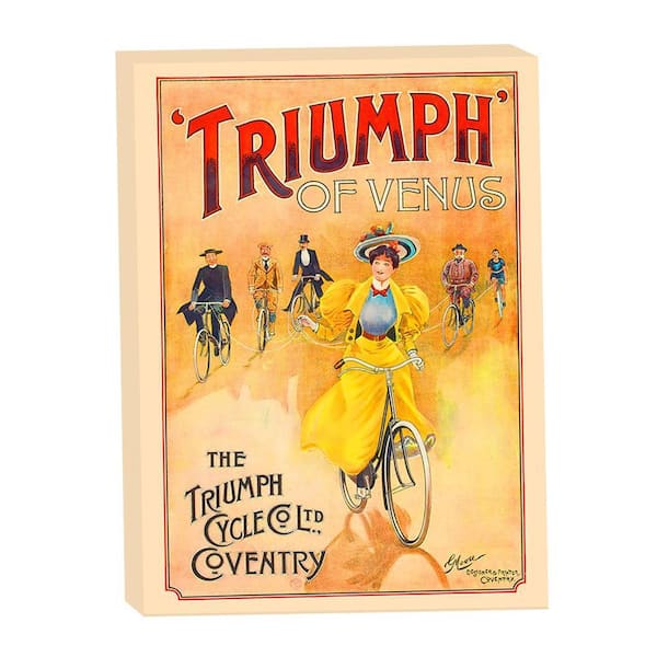 VENICE BEACH Collections Triumph of Venus Coventry Vintage French Cycling Poster by Grotto Studios Unframed Graphic Print 24 in. x 18 in.