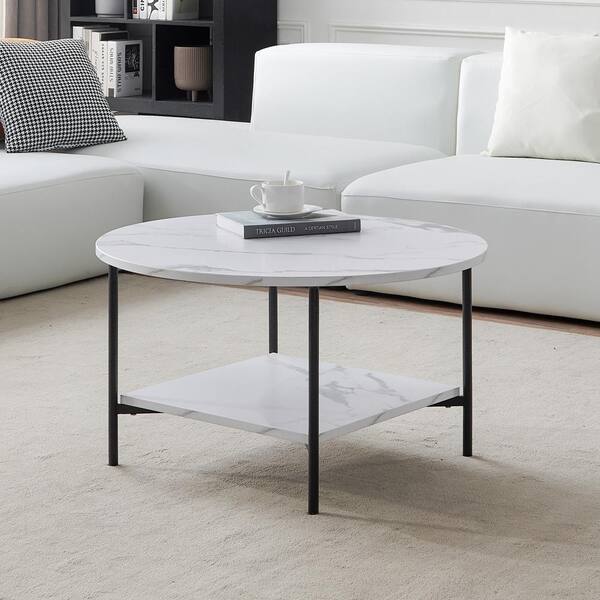 31 5 In Black Round Mdf Coffee Table, Concrete Coffee Table Freedom