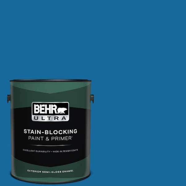 BEHR ULTRA 1 gal. #P500-7 Cosmic Cobalt Semi-Gloss Enamel Exterior Paint & Primer