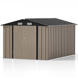 8 ft. W x 12 ft. D Brown Metal Storage Shed 96 sq. ft. in Brown