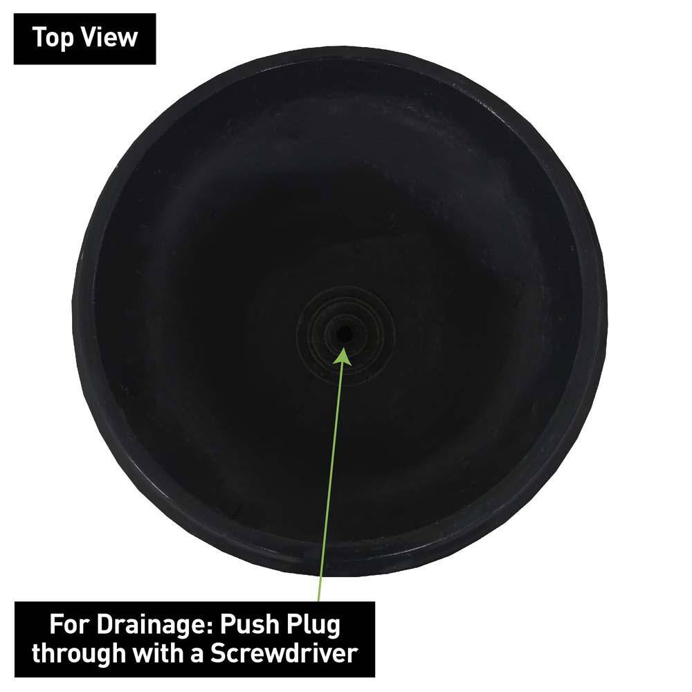 Black 16" Resin Outdoor Urn Planter with Gloss Finish
