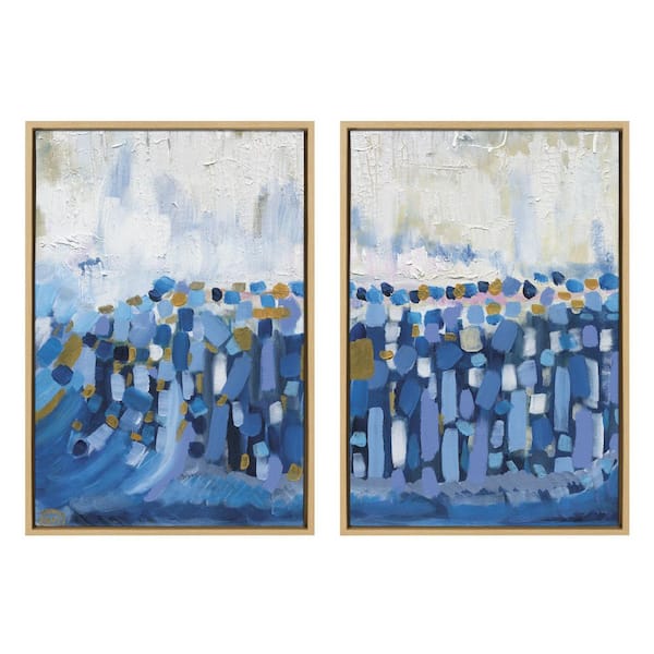 Kate and Laurel Queen Elizabeth II by Leah Nadeau Framed Abstract Canvas Wall Art Print 33.00 in. x 23.00 in. (Set of 2)