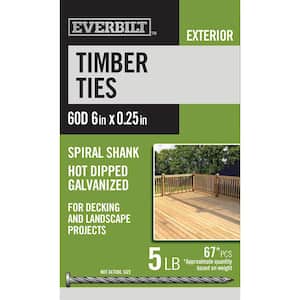 60D 6 in. Timber Tie Nails Hot Dipped Galvanized 5 lbs (Approximately 67 Pieces)