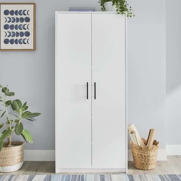 StyleWell Bromley White Engineered Wood Accent Storage Cabinet (72 in. H x 32 in. W)