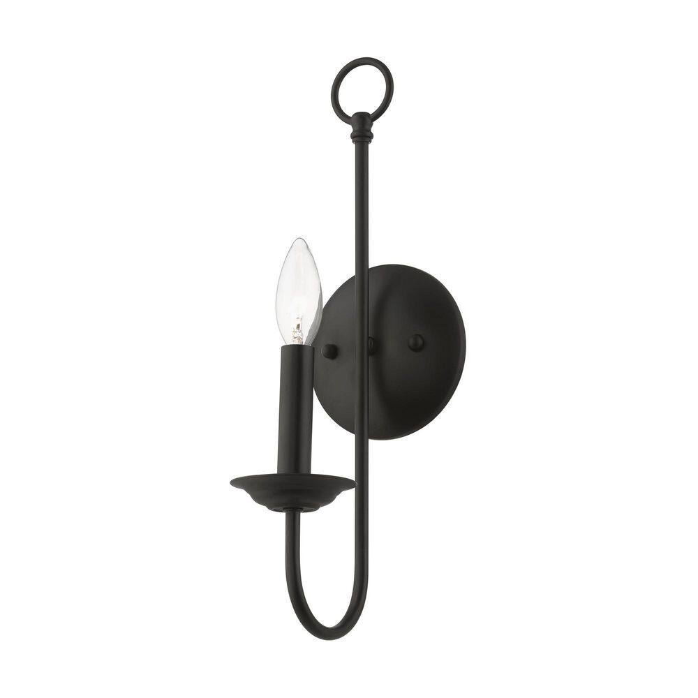 Estate Classical Black Steel Wall Sconce - 16" Height