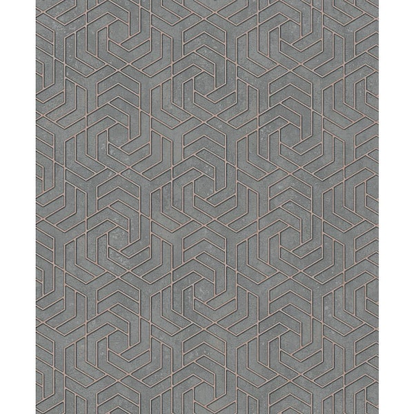 Advantage Tama Charcoal Geometric Non-Pasted Vinyl Wallpaper
