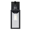 Victoria 1-Light Matte Black Motion Sensing Outdoor Wall Lantern Sconce  with Clear Glass