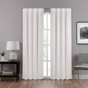 Summit Draftstopper White Solid Polyester 40 in. W x 63 in. L Room Darkening Single Rod Pocket Back Tab Curtain Panel
