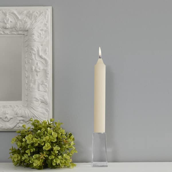 ROOT CANDLES Smooth Collenette 9 in. Ivory Unscented Taper Candle (Box of 4)