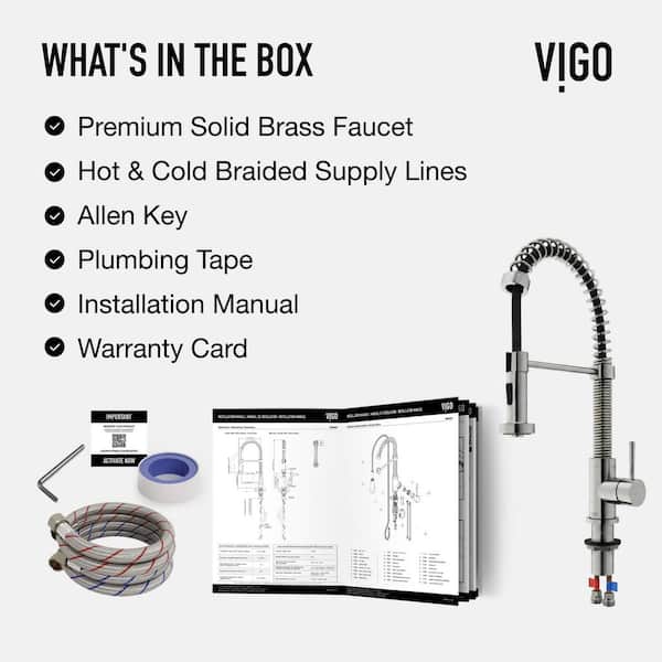 VIGO Edison Single Handle Pull-Down Sprayer Kitchen Faucet in