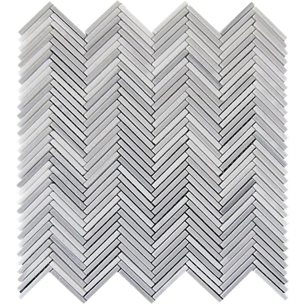 Apollo Tile Zebra White; Gray 11 in. x 11.4 in. Polished Marble Floor and Wall Mosaic Tile (4.35 sq. ft./Case) (5-Pack)