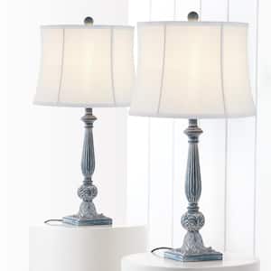 Salem 27 .5 in. Green Table Lamp Set With White Shade (Set of 2)