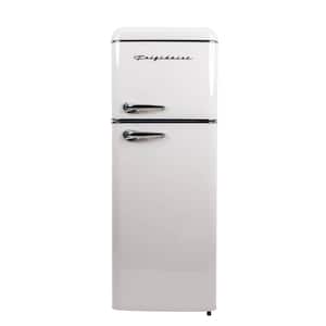 7.5 cu. ft. Mini Fridge in Cream with Rounded Corners and Top Freezer