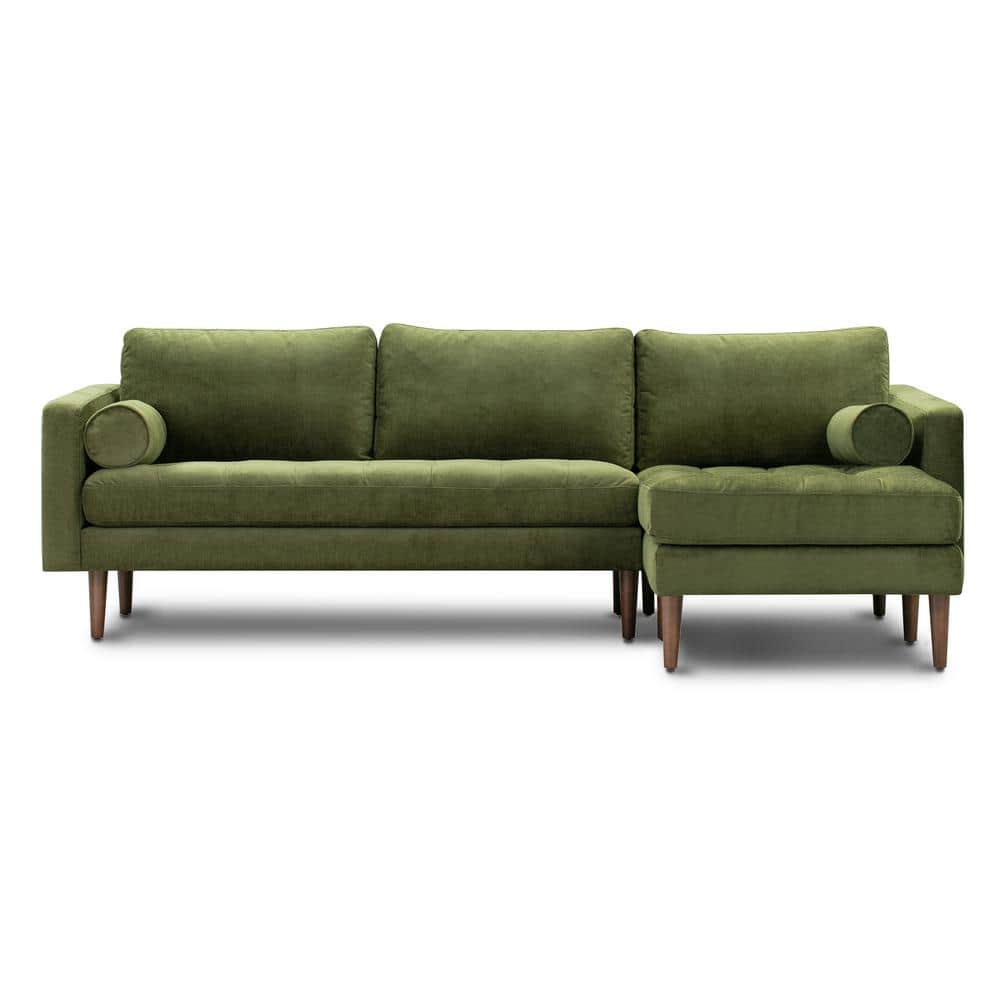Poly and Bark Napa 104.5 in. Fabric Right-Facing Sectional Sofa in ...