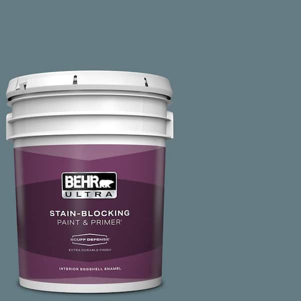 BEHR ULTRA 5 gal. #540F-5 Smokey Blue Extra Durable Eggshell Enamel Interior Paint & Primer