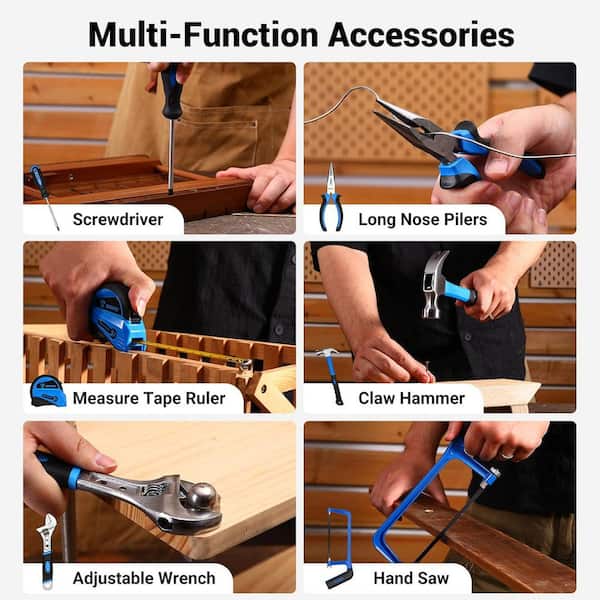 Oyezvary Tool Set Kit with 12-Volt Cordless Drill, Drawer Storage
