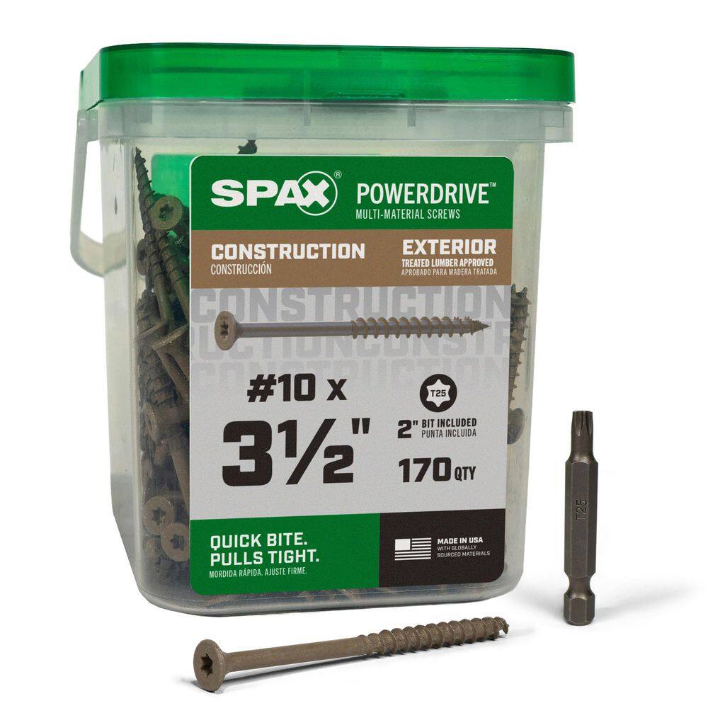 "#10 x 4 in. Tan PowerDrive Exterior T25 T-Star Flat Head Construction Screw (40-Pieces)" price history on PriceWatchPro