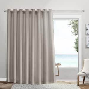 Loha Beige Solid Polyester 108 in. x 96 in. Grommet Top Light Filterin.g Curtain. Panel (single set)