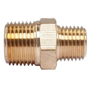 3/8 in. x 1/4 in. MIP Brass Pipe Hex Reducing Nipple Fitting (25-Pack)