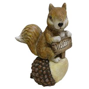 15 in. Resin Welcome Squirrel