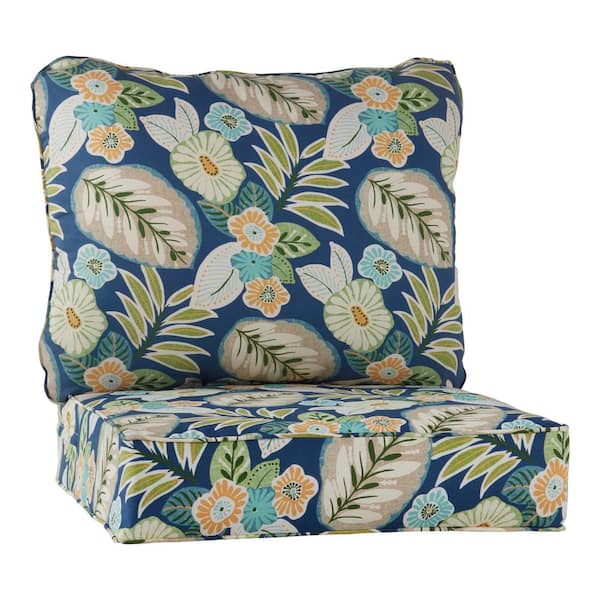 Greendale Home Fashions 24 in. x 24 in. 2-Piece Outdoor Deep Seat Lounge Chair Cushion in Marlow Floral