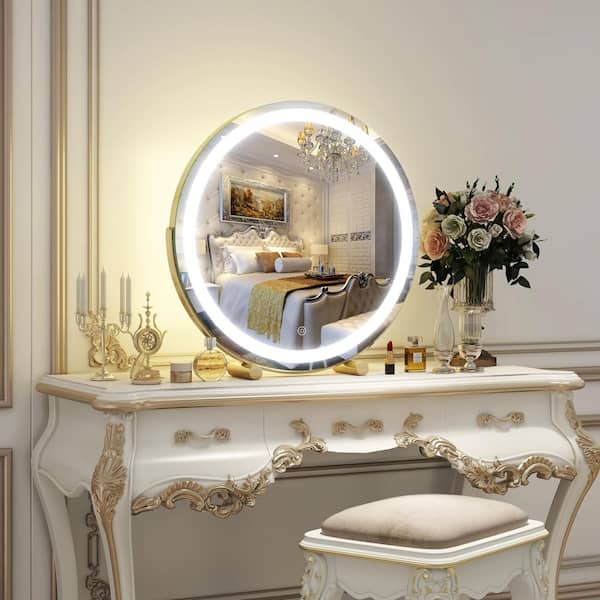 Adrinfly LED 18 in. W x 18 in. H Round Lighted Smart Touch 3