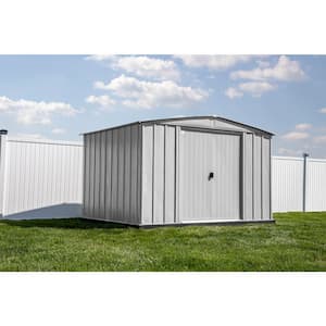 Classic 10 ft. W x 8 ft. D Flute Grey Steel Storage Shed
