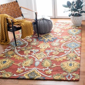 Blossom Red/Multi 4 ft. x 6 ft. Geometric Floral Area Rug