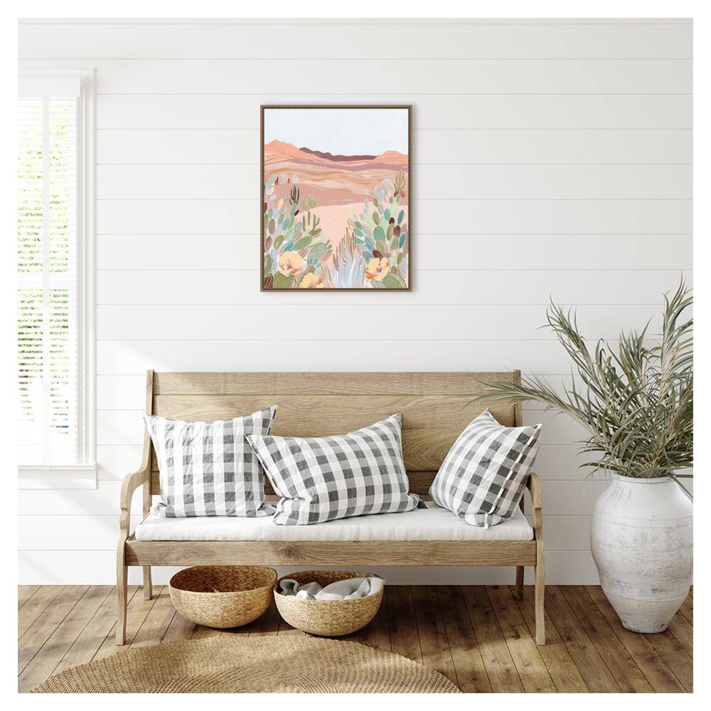 Warm Sunbaked Desert II Abstract Expressionism Canvas Art with Bronze Frame