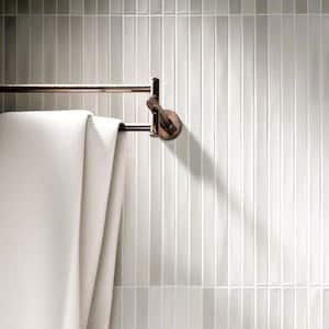 Vistaio Blanco White 5.27 in. x 17.71 in. Glossy Ceramic Mosaic Wall Tile (0.64 Sq. Ft./Each)