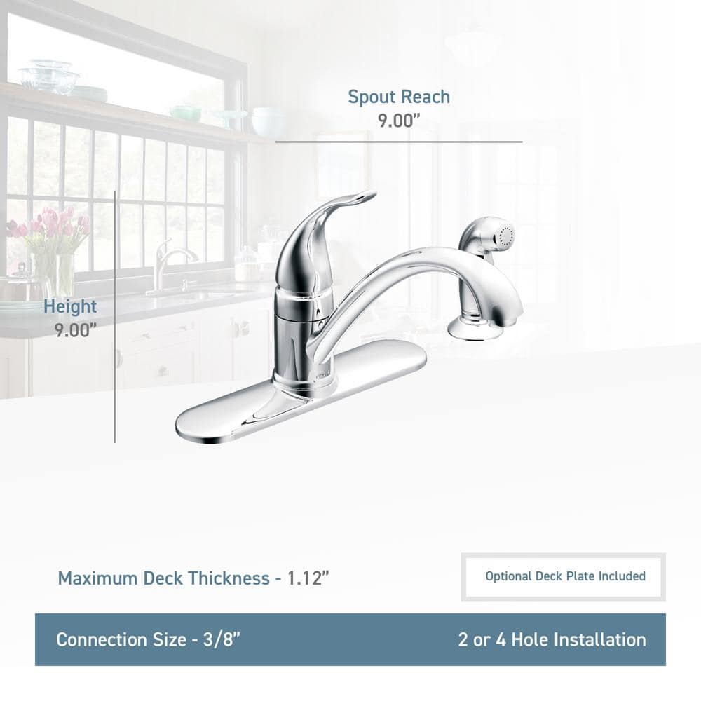 Moen Stainless Steel Single Handle Kitchen Faucet with Side Sprayer