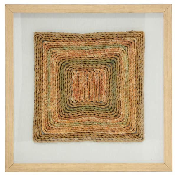 洋書 The art of wood and tone Litton Lane Abstract Earth Tone Rope and Wood Wall Art, Set