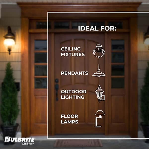Bulbrite 75-Watt Equivalent A19 Clear Dimmable Edison LED Light Bulb Warm White (2-Pack)