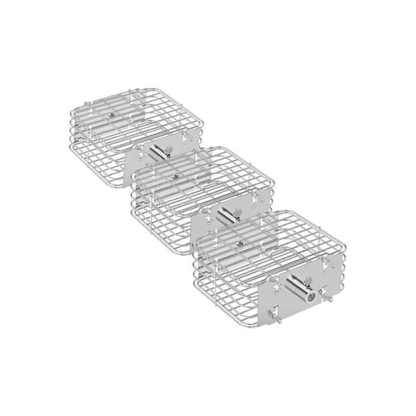 Flipable 3 Pcs Silver Stainless Steel Grill Basket for Smokers