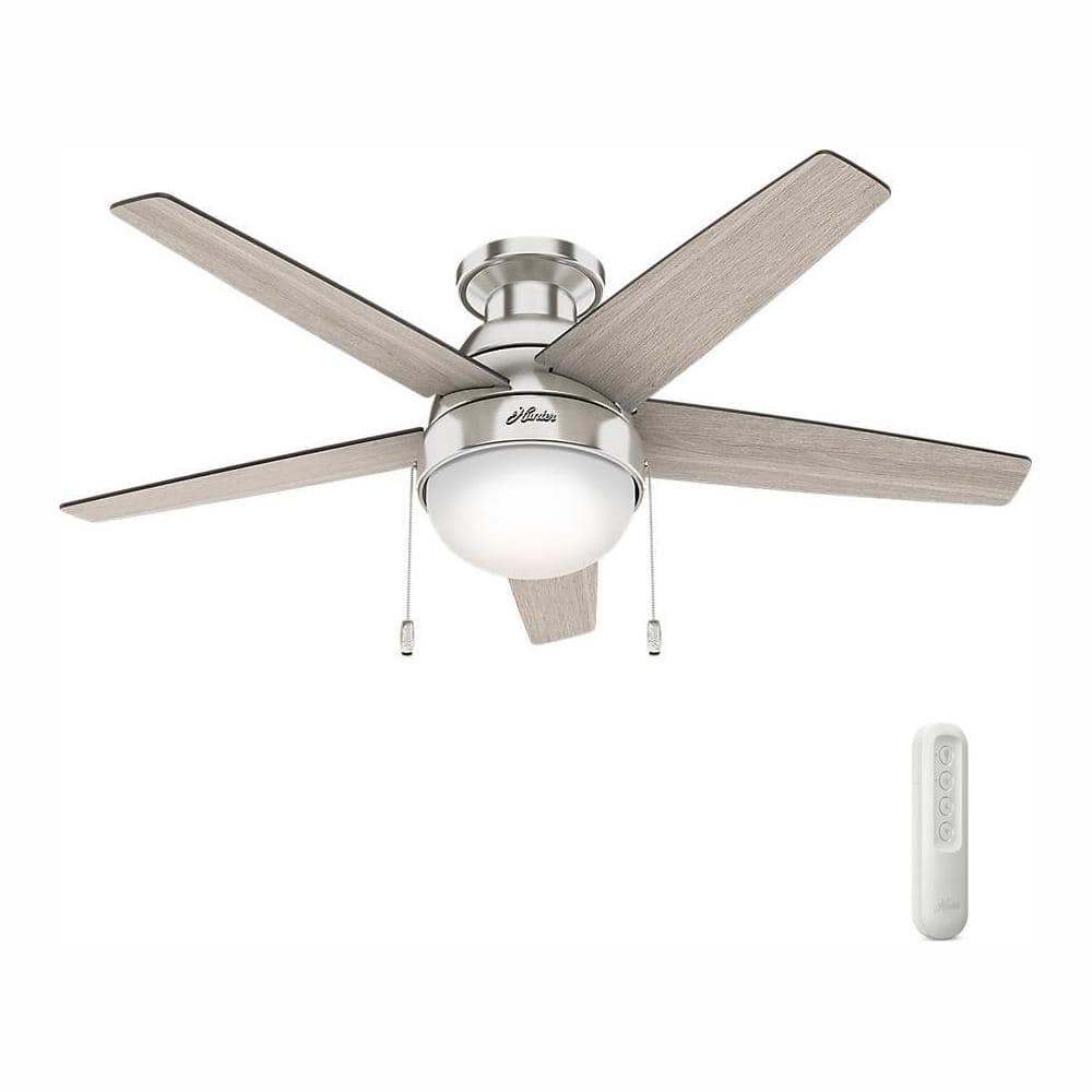 Hunter Parmer 46 In Led Indoor Brushed Nickel Flush Mount Ceiling