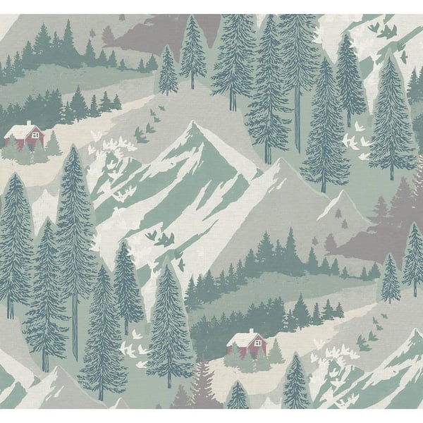 Seabrook Designs 60.75 sq. ft. Hillside Colorado Mountains Unpasted Wallpaper Roll